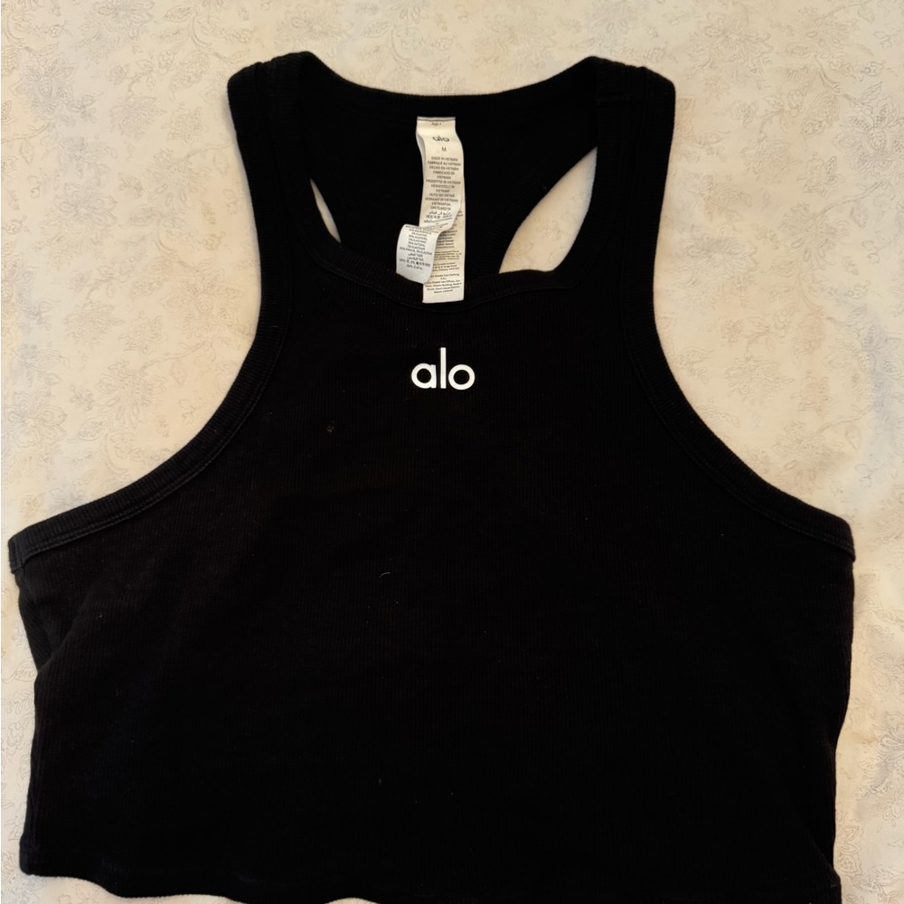 ALO Yoga Black Ribbed Tank Top